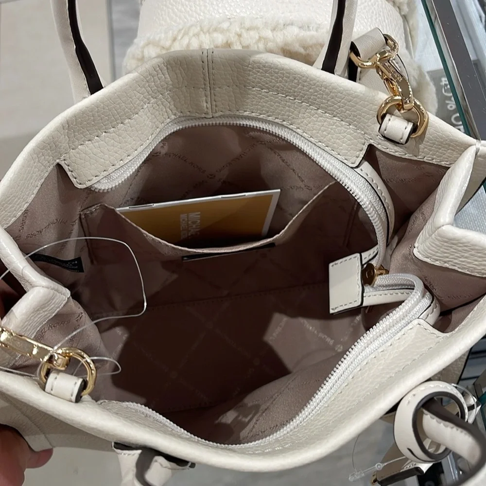 Michael Kors Mirella Small Pebbled Leather Shopper Top Zip Crossbody XBody nwt - Picture 7 of 16